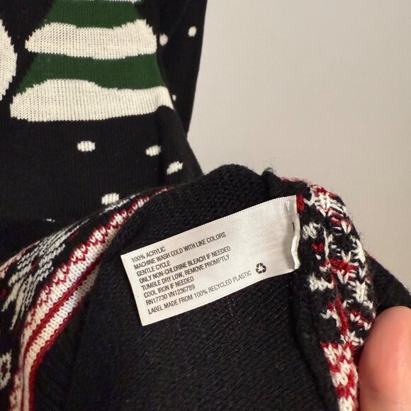 Xhilaration Womens Snowman & Tree Knit Sweater M/M Long Sleeve Christmas - Picture 6 of 7